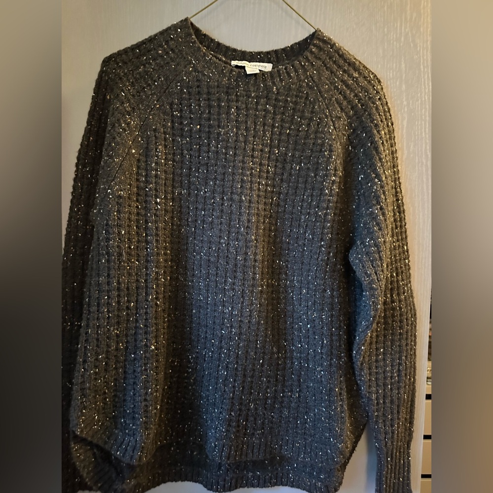 Autumn Cashmere Chocolate Brown Heather Sweater - SMALL